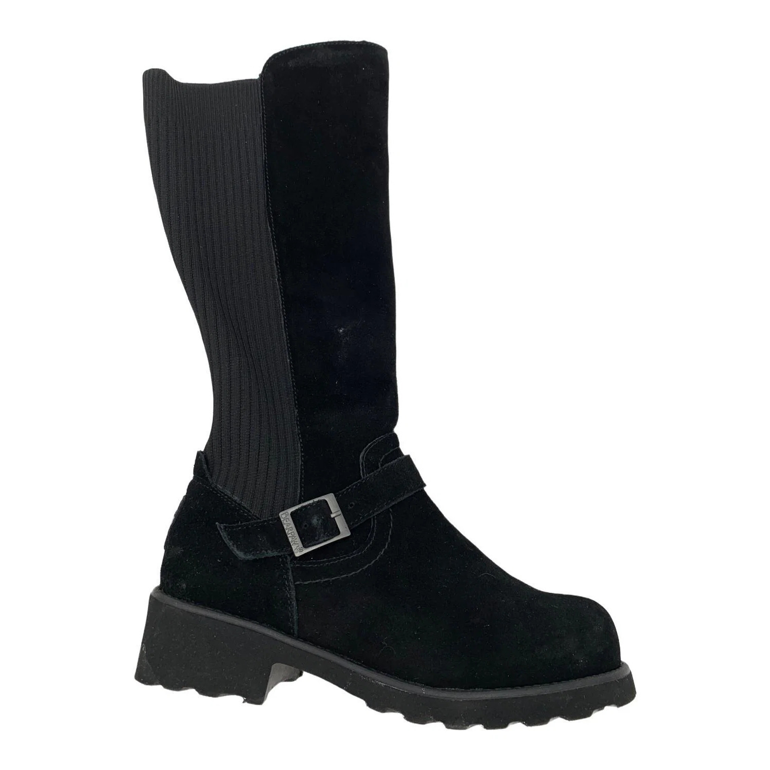 Bearpaw Women's Babette Suede Tall Zip-Up Boot Black - Wide